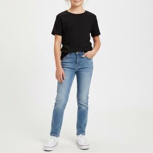 Girls Black Ribbed Baby Tee Cropped Top Size L Youth Cute Fitted NWT